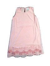 New Monteau Girl Embroidered Lace Pastel Pink Shift Sleeveless Dress Sz ... - £19.45 GBP