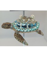 Robert Stanley Sea Turtle Jeweled Glass Ornament 5&quot;X3&quot; Christmas NWT - £17.30 GBP