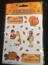 Vintage Amscan Holiday Stickers Thanksgiving 4 Sheets Sealed in pkg - $9.81