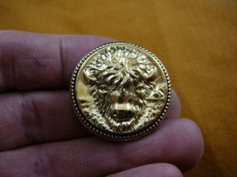 (b-buff-104) Buffalo bison round brass pin pendant I love little baby bu... - $17.75