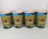 Bacardi Rum Tropical Themed Hard Acrylic Cocktail Tumblers 2019 Set Of 4 - $24.99