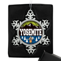 Pewter Finish Christmas Ornament Yosemite National Park 3&quot; Metal Camp California - £14.23 GBP