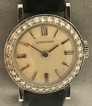 Longines 18 k Solid Gold Diamond Bezel Classic Vintage Watch  Mint - £785.87 GBP