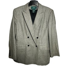 Ralph Lauren Women’s Herringbone Blazer Wool Silk Lined Career Suit Jacket 12 - £62.82 GBP