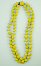 Vintage Soft Plastic Juicy PEAR/ Yellow Green Double Strand Faux Pearl 10&quot; - £12.37 GBP