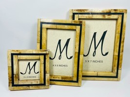Set of 3 Manorisms Picture Frame - Tobacco Pinstripe frame 5x7, 4x6 and 3x3 - £38.82 GBP