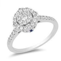 Enchanted Disney Ring Jewelry Cinderella Simulated White Blue Engagement Ring - £94.84 GBP