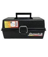 Vtg Fenwick Woodstream 1050 Two Tray Tackle Box Black NOS Made USA 6.5&quot; ... - $702.54 MXN
