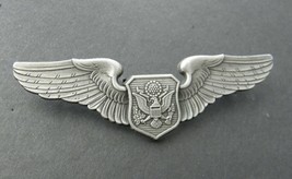 US AIR FORCE OFFICER BASIC AIRCREW WINGS LAPEL HAT PIN BADGE 3 INCHES AI... - £5.19 GBP