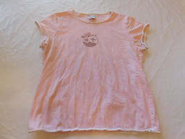 Roxy Ladies Women&#39;s Short Sleeve T Shirt Size L large Pink Vintage Pre-owned - £12.10 GBP