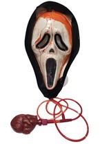 Scream Movie Ghost Face Bleeding Mask w/ Heart Blood Pump Halloween Mask - £12.66 GBP