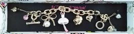 BETSEY JOHNSON Beaded B13276  Charm Toggle Bracelet BALLERINA Faux Pearl... - £35.12 GBP