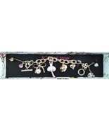 BETSEY JOHNSON Beaded B13276  Charm Toggle Bracelet BALLERINA Faux Pearl... - $60.28 CAD