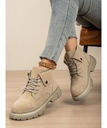 Look Time Life Women Minimalist Lace-Up Front Combat Boots, Outdoor Ankl... - $61.43