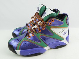 Mint 2013 Reebok Kamikaze Basketball Shoes Boys Size 6 Purple Green Silver - £31.06 GBP