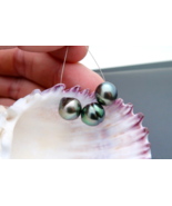AA+ TAHITIAN RIKITEA GAMBIER ISLES COLORFUL AQUA PEACOCK CULTURED PEARLS - €112,89 EUR