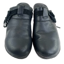 B.O.C. Fringe Clogs Black Size 6 Slip Mules On Open Back Chunky Heel Shoe - £28.42 GBP