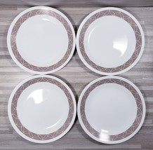 4-Corelle Sand Sketch 6.75&quot; Bread &amp; Butter Plates White Taupe - $22.47