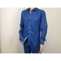 Men INSERCH premium Soft Linen Breathable 2pc Walking Leisure suit LS29116 Royal image 3