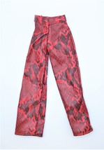 Mattel Barbie Red and Black Faux Snake Skin Pants - $6.50