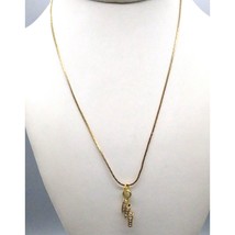 Vintage Crystal Waterfall Pendant Necklace, Clear Crystal Triple Channels - £19.93 GBP