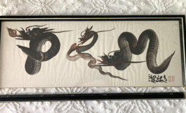 Vintage  one stroke Dragon Snake Asian ink Painting - $14.85