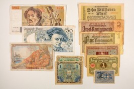 Europe Notes, 11 Note Lot. France &amp; Germany - £97.76 GBP
