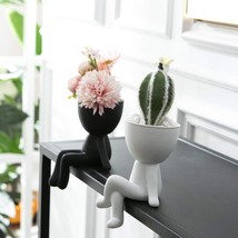 Humanoid Ceramic Flower Pot Modern Style Vase Cute Fleshy Flower Vase(2 pcs) - £36.38 GBP