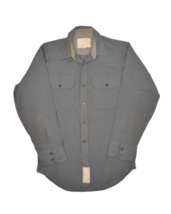 Vintage Flying Cross Shirt Mens M Grey Long Sleeve Button Up Poplin Uniform - $22.11