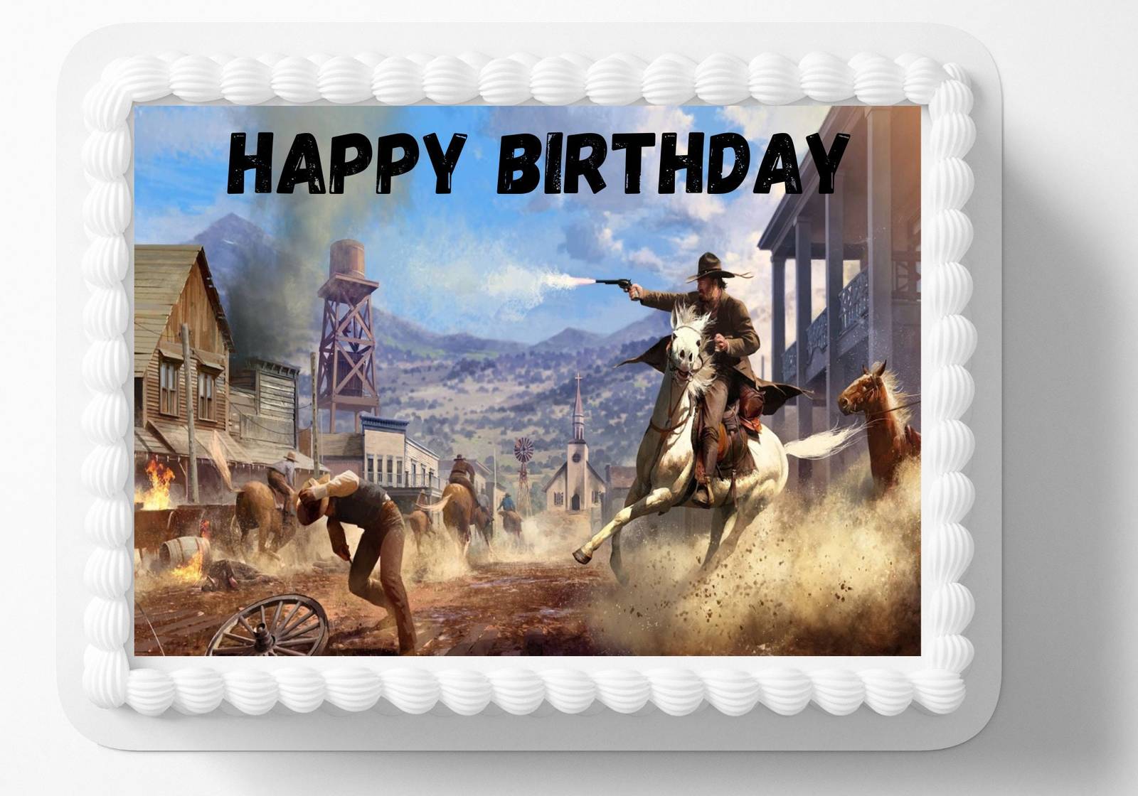 Wild Wild West Edible Birthday Cake Topper Frosting Sheets Icing Frostin... - $7.47
