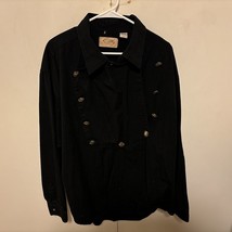 SCULLY black Bib Shirt XXL Silver Buttons Rangewear Western Cowboy - £69.61 GBP