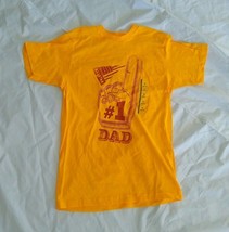Well Worn Men&#39;s all star Dad #1 Graphic Short Sleeve Crew Neck Yellow T-shirt M - £9.53 GBP