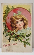 Beautiful Girl Holiday Greetings 1909 to Waynesboro Pa Postcard B8 - £7.07 GBP