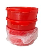 Tupperware Set of 4 Salad Lunch Cereal Bowls with Seals, Cherry Red, New... - €11,91 EUR