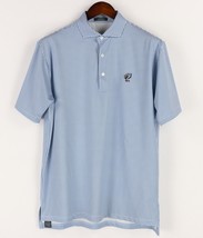 Turtleson Polo Shirt Mens Medium Blue Geometric Short Sleeve Spread Collar - $35.95