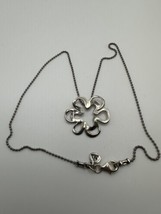 Vintage Sterling Silver Silpada Flower Necklace 16” - £31.64 GBP