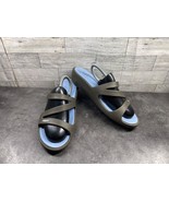Crocs Sandals Slides Women 10M Patricia Shoes Brown Blue Strap Comfort W... - $506.94 MXN