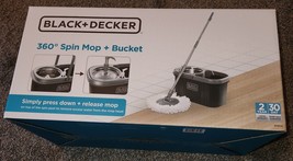 Black +Decker Stainless Steel 360° Spin Mop + Bucket Set - £9.83 GBP