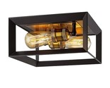 Home Decorators Walden Forge 2-Light Black Frame Flush Mount Ceiling Light - £34.72 GBP