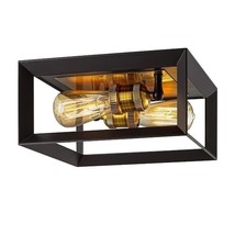 Home Decorators Walden Forge 2-Light Black Frame Flush Mount Ceiling Light - £34.63 GBP