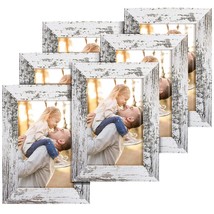 4 X 6 Rustic Picture Frames Set Of 6, Farmehouse Photo Frame Collage For Wall De - £31.31 GBP