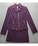 Giorgio Sant&#39;Angelo 2 Piece Set Jacket &amp; Skirt Womens 7/8 Purple Stretch... - $735.04 MXN