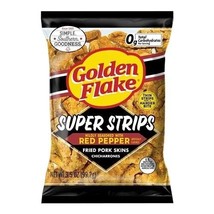 Golden Flake Red Pepper Super Strips Pork Skins 3.5oz 4pk - $372.01 MXN