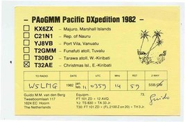 QSL Card T32AE PA0GMM Pacific DXpedition 1982 Christmas Island E Kiribati - £13.38 GBP