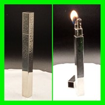 Very Unusual Vintage Square Pen Style Petrol Lighter - In Working Condit... - £62.29 GBP