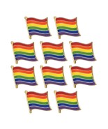 10 RAINBOW FLAG PINS 0.5&quot; Lapel  Pin Gay Lesbian Pride LGBT Tie Tack Lot... - $242.42 MXN