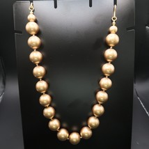 Vintage Signed CAROLEE Necklace Large Graduated Gold Beads 8 in - $13.80