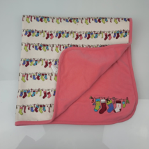 Gymboree Xmas Stocking Blanket Noel Baby Girl Security Receiving Pink Cotton - $54.44
