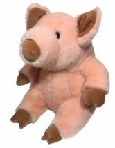 Manhattan Toy RARE Peach Pig Plush Pink 13&quot; Boar Piggy Stuffed Animal Curly Tail - £97.89 GBP