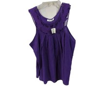 Cato Top Size L Purple Pull Over Lace Around Neckline Sleeveless New With Tags - £11.70 GBP